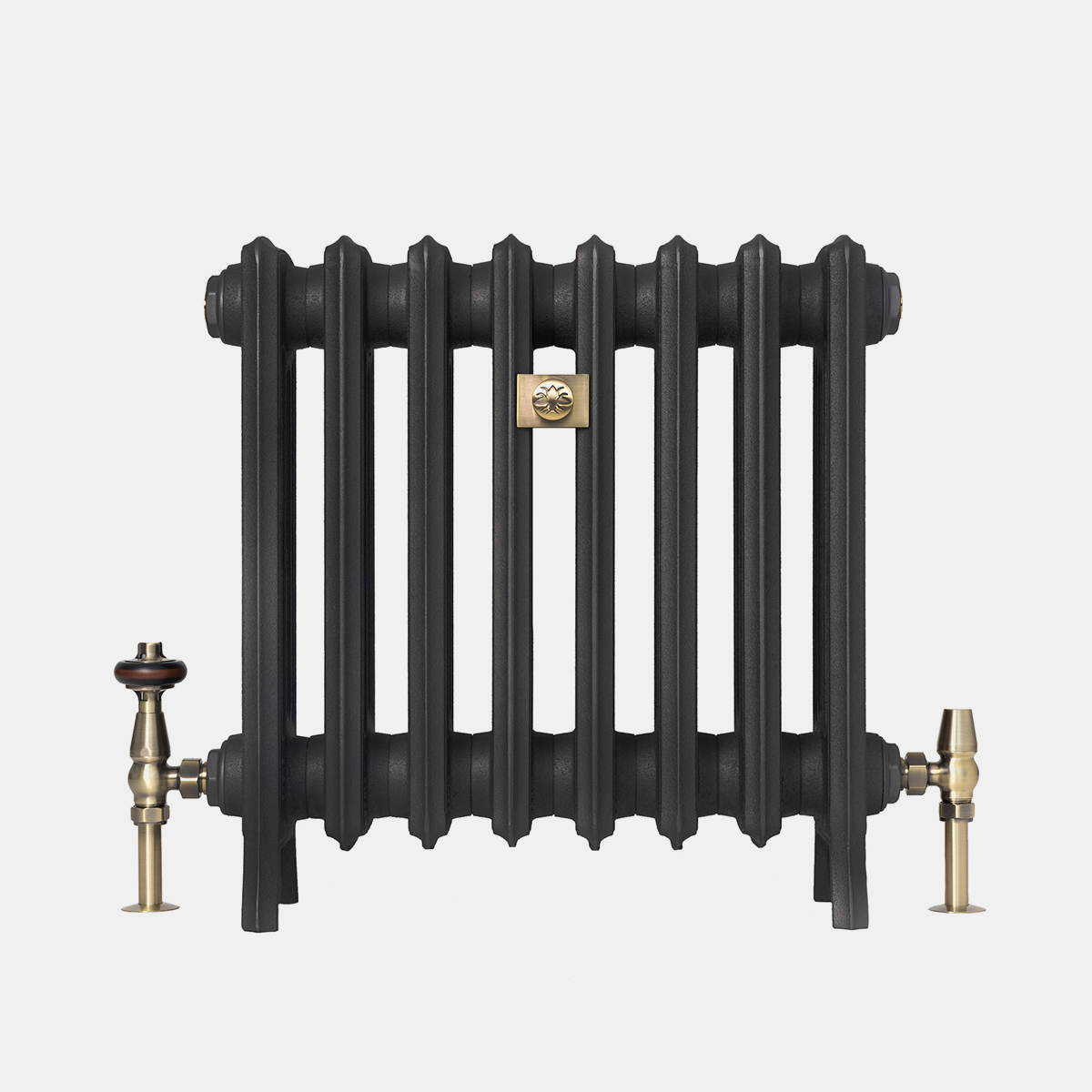 Grace 4 column 20" cast iron bay window radiator in matt black finish